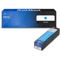 PrintAbout Cartouche compatible pour HP 991X (M0J90AE) - Cyan - Grande capacité