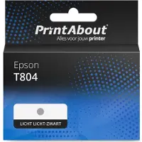 PrintAbout Cartouche compatible pour Epson T804 (C13T804900) - Noir clair léger