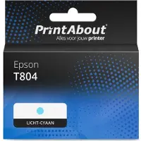 PrintAbout Cartouche compatible pour Epson T804 (C13T804500) - Cyan clair