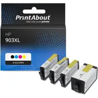 PrintAbout Cartouche compatible pour HP 903XL (3HZ51AE) - 4 couleurs - Multipack