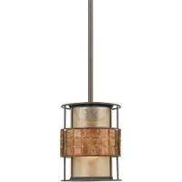 QUOIZEL Suspension Laguna style Renaissance, cuivre, 1xE27x60W, métal, dimensions : 115,6 x 15,2 x 15,2 cm, IP20,