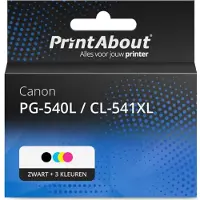 PrintAbout Cartouche compatible pour Canon PG-540L / CL-541XL - Noir + 3 couleurs - Grande capacité - Multipack