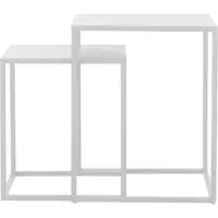 En.casa Set de 2 tables de salon 'Vejen' Acier blanc, mat