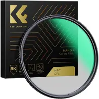 K&F Concept Filtre CPL 58MM Super Slim Circular Polarizing Filter with 28 Layer Green Coated, HD, Waterproof, An (58 mm, Filtre polarisant), Filtre photo, Vert, Multicolore