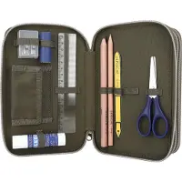 Depesche Trousse à crayons 3 compartiments avec effet 3D vert