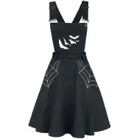 Hell Bunny Robe courte Gothic de - Robe Salopette Miss Muffet - XS - 4XL - pour Femme - noir - Taille L