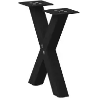 vidaXL Pieds de table basse en X 2 pcs. noir 37x(30-31) cm acier