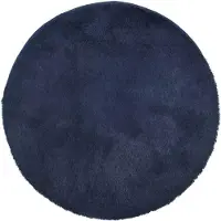 vidaXL Tapis Shaggy à poils longs NAVARRA bleu marine 100x100 cm Polyester