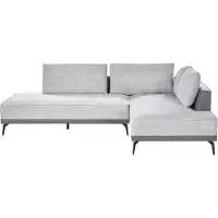 Beliani Canapé D'angle À Gauche Modulaire En Tissu Gris Myken