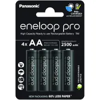 Panasonic 4x pro accumulateur mignon BK-3HCDE/4BE Ni-MH 1,2V / 2500mAh