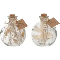 J-Line Bouteilles fleurs sechees verre naturel small assortiment de 2
