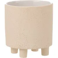 J-Line Cache pot sable ceramique beige small