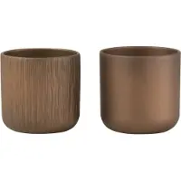 J-Line Cachepot gen ceramique or/cuivre extra small assortiment de 2