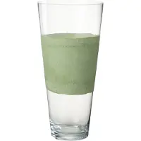 J-Line Vase delph verre transparent/vert medium