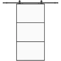 vidaXL Porte coulissante avec ferrure noire 102x205 cm verre ESG