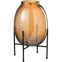 J-Line Vase sur pied verre marron large