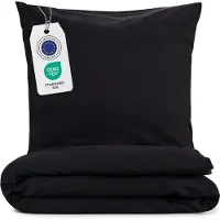 Blumtal linge de lit 155x220cm + 2x taies d'oreiller 40x80cm - Microfibre Bed Sheets 155x220cm - 3-pièces de linge de lit noir