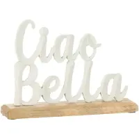J-Line Ciao bella sur socle aluminium blanc small