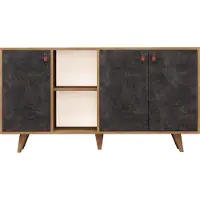 Skye Decor , Planky- PlankyMDD, chêne, commodes, 86x140x40 cm, 100% panneau de particules mélaminé