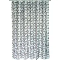 MSV Rideau de douche Polyester BENTO 180x200cm QUALIT? PREMIUM Marron - Anneaux inclus