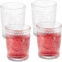 Relaxdays 4x verre à boire, Verres, Transparent