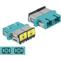 DeLOCK - Coupleur de réseau - SC multimode (W) vers SC multimode (W) - Fibre optique - Duplex - OM3 - Aqua