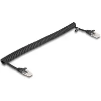 DeLOCK RJ45 Spiral cable Stecker zu Stecker Cat.5e 1 m schwarz - Deloc