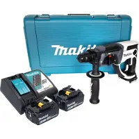 Makita DHR 202 RGW Marteau perforateur sans fil 18 V 20 mm 2,0 J blanc + 2x batterie 6,0 Ah + chargeur + coffret