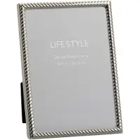 J-Line Cadre photo lignes obliques 13x18 metal argent medium