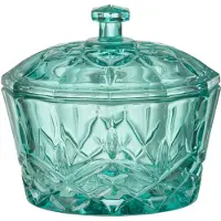 J-Line Pot mali verre taille bleu azur