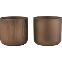 J-Line Cachepot gen ceramique or/cuivre medium assortiment de 2