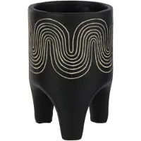 J-Line Cachepot sur pied golf ciment noir large