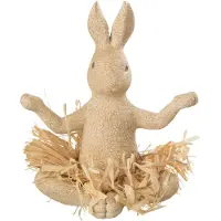 J-Line Lapin assis yoga pierre/resine naturel