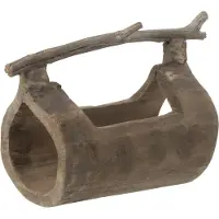 J-Line Decoration tronc + anse bois naturel small