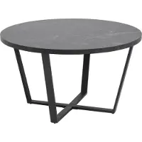 Actona Table basse Amanda Ø77 - marbre/noir