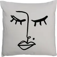 J-Line Coussin melissa coton noir/blanc