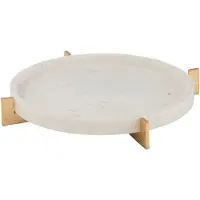 J-Line Plateau marbre base metal gris/champagne