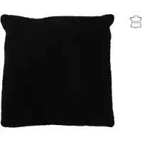 J-Line Coussin tissé cuir noir