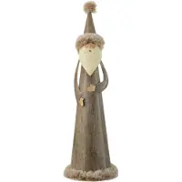 J-Line Père noël rond fourrure metal gris small