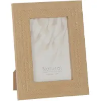 J-Line Cadre photo 10x15cm tisse texture polystyrene beige fonce