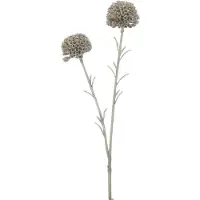 J-Line Branche marigold 2 fleurs+paillettes plastique vert clair