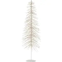 J-Line Sapin de noël décoratif paillettes métal/plastique blanc/argenté large