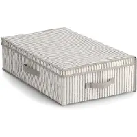 Zeller Storage Box w. lid "Stripes" , non-woven, beige