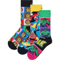Happy socks Chaussettes 'Marvel Avengers' bleu / jaune / vert / violet / rose / noir
