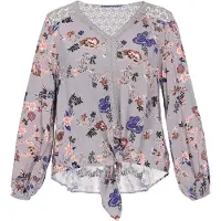 Gaya Chemisier 'Fashion Look' bleu-gris / marron / corail / noir