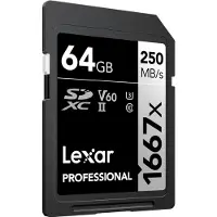 Lexar Carte SD Pro Silver Series UHS-II 64Go 1667x V60