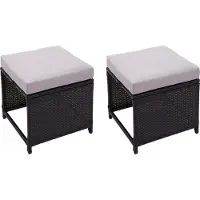 MCW 2x Poly-Rattan Tabouret -G16