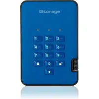 ISTORAGE diskAshur² - Disque dur - chiffré - 500 Go - externe (portable) - USB 3.1 Gen 1 - 5400 tours/min - mémoire tampon : 8 Mo - AES 256 bits, FIPS 197 - Bleu océan - Conformité TAA