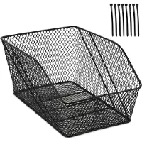 Relaxdays Panier Vélo Arrière, Pour Porte-Bagages, Mailles Serrées, Transport Séc Et Cartable, Hxlxp : 22x30x46 Cm, Noir -