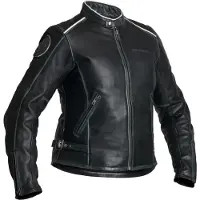 Halvarssons Veste de moto en cuir pour femme Nyvall, noire, taille 40